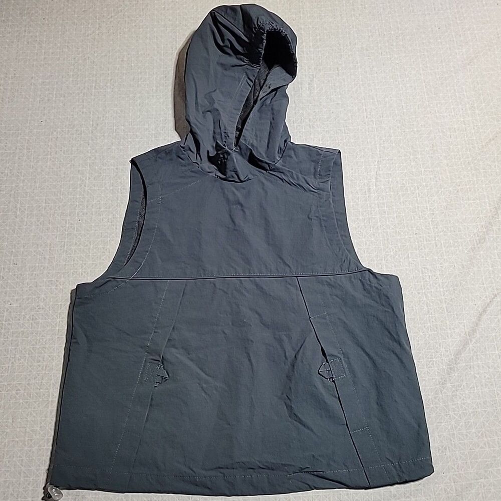 BDG Urban Outfitters Montana Nylon Hooded Utility Vest Blue Green M